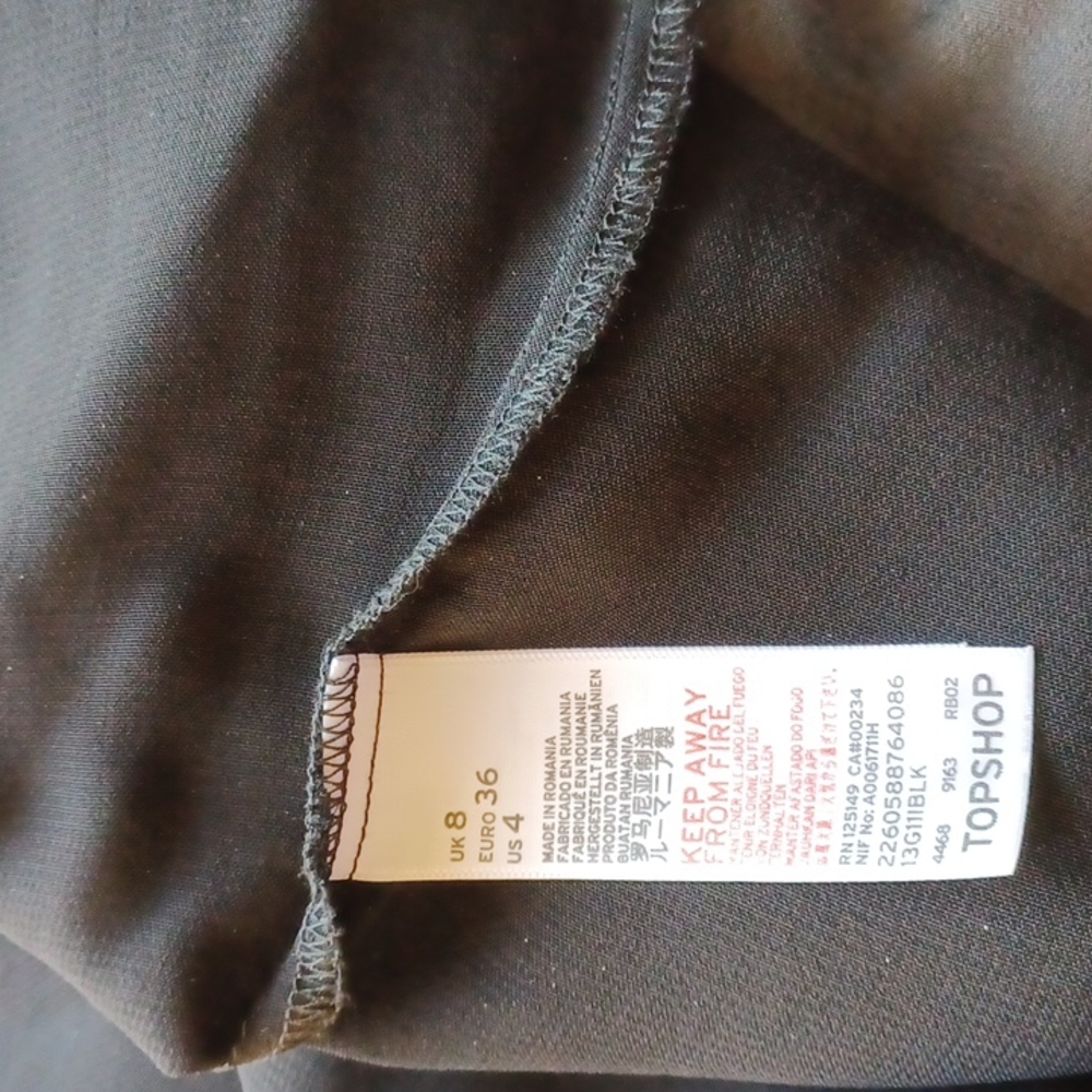 TOPSHOP BLACK BLAUSE Size 4 - Picture 6 of 6